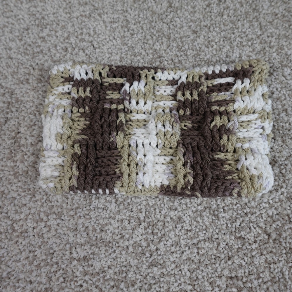 Handmade Crochet Reusable Mop Cover Earth Tone Basketweave for Swiffer Sweeper‎ - Picture 3 of 5